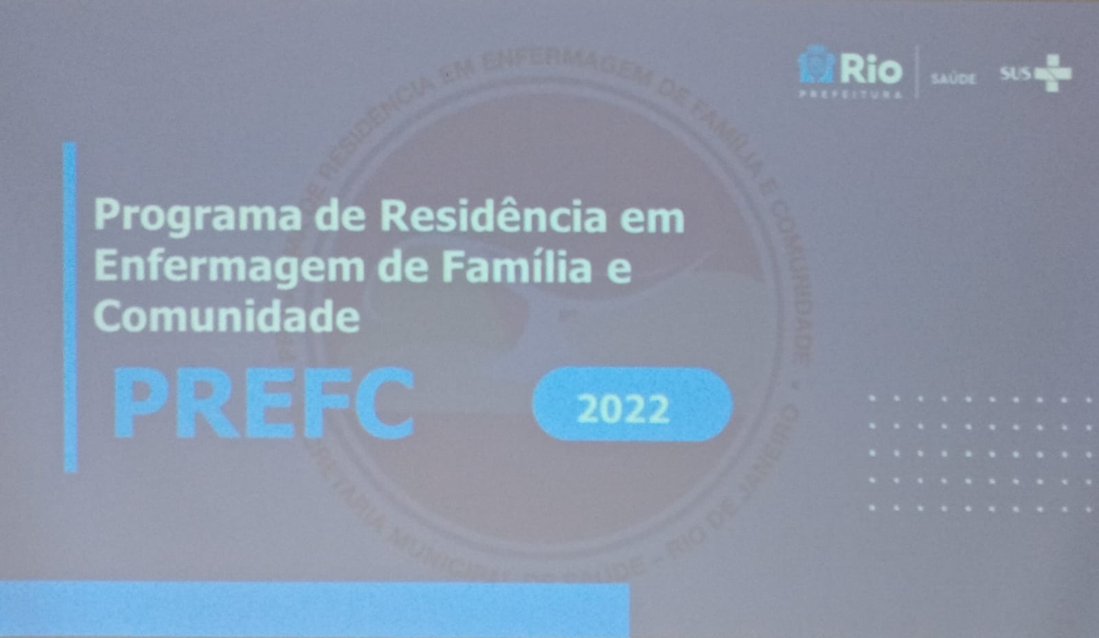 AULA COM OS RESIDENTES DO PROGRAMA DE RESIDÊNCIA DE ENFERMAGEM DA FAMÍLIA E COMUNIDADE – PREFC