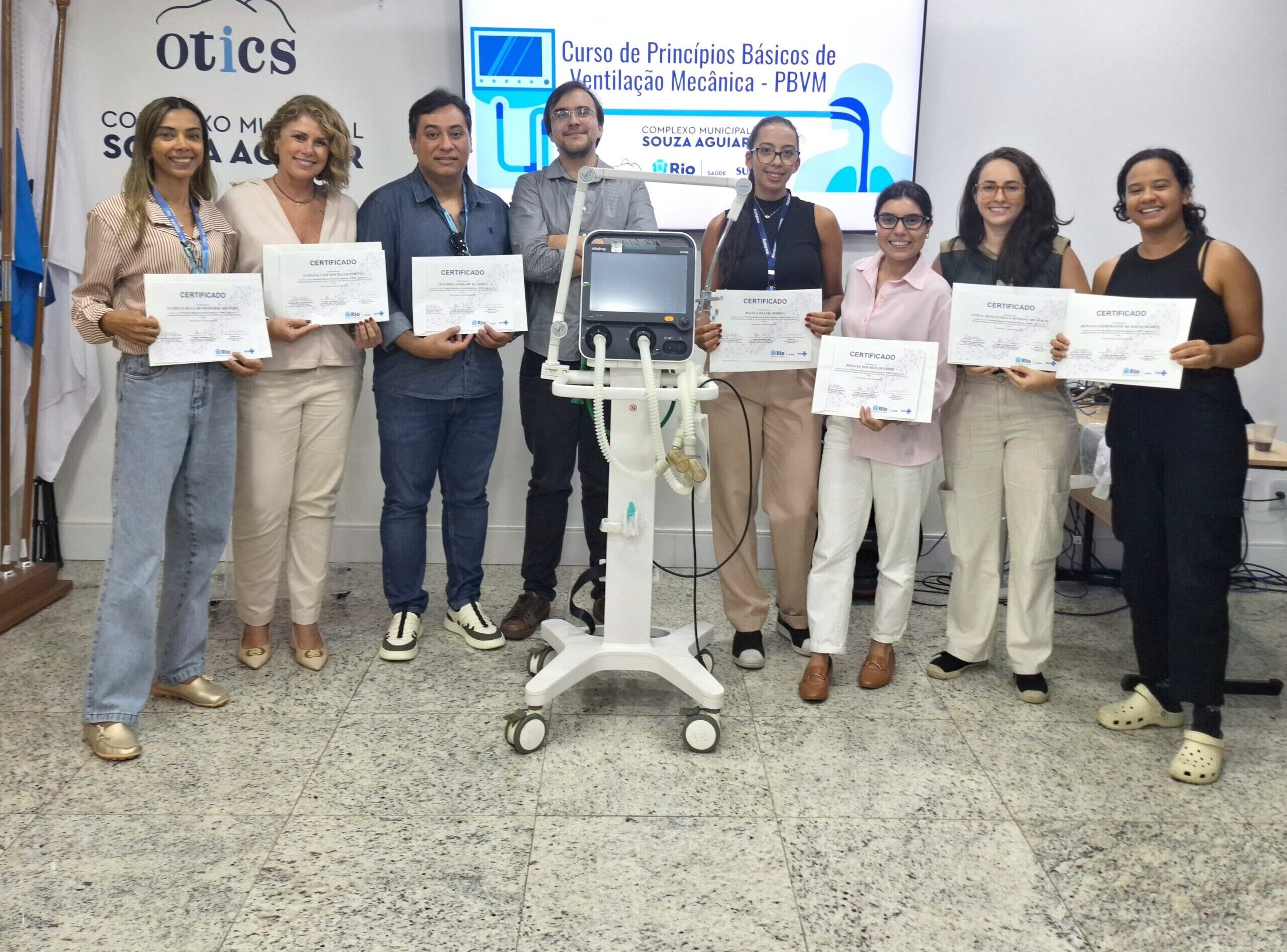 4ª Turma de 2025 do Curso de Princípios Básicos de Ventilação Mecânica (PBVM) no OTICS-Rio Souza Aguiar