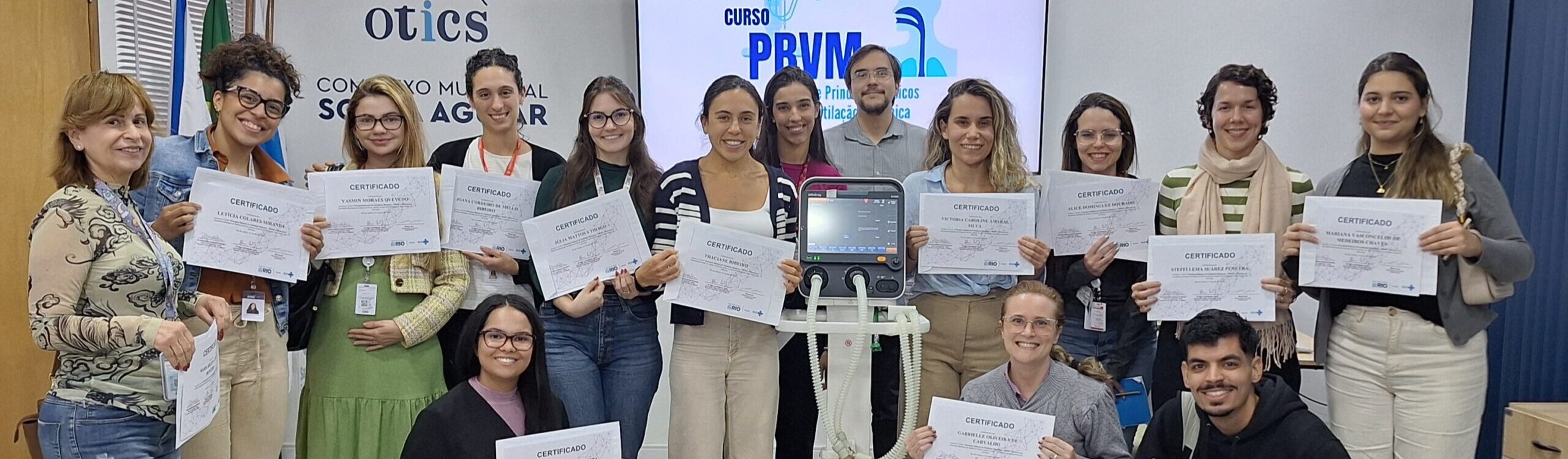 7ª Turma de 2025 do Curso de Princípios Básicos de Ventilação Mecânica (PBVM) no OTICS-Rio Souza Aguiar