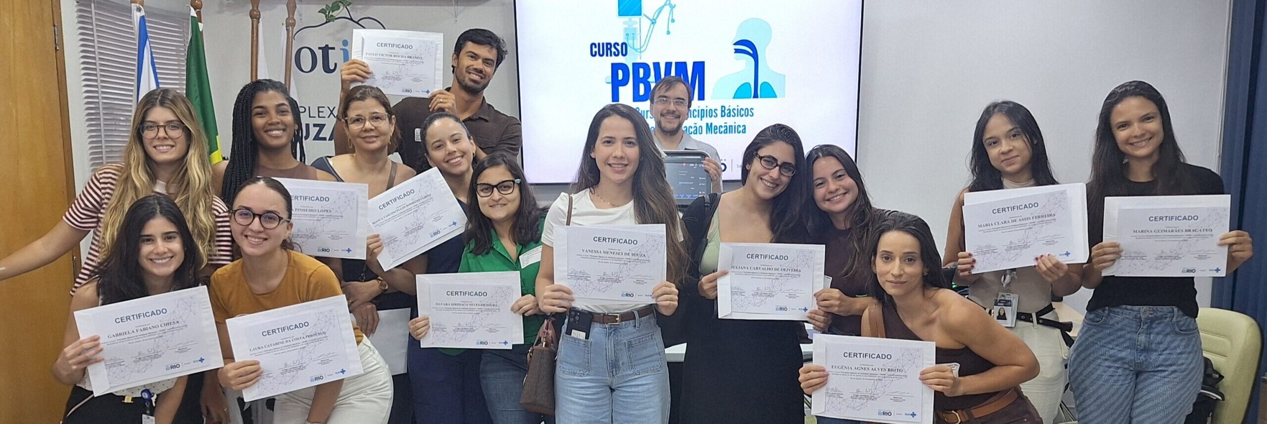 8ª Turma de 2025 do Curso de Princípios Básicos de Ventilação Mecânica (PBVM) no OTICS-Rio Souza Aguiar