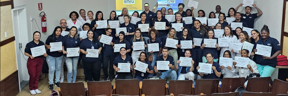 102ª turma do Curso de Suporte Básico à Vida em Emergência (SBVE) no Hospital Municipal Rocha Faria
