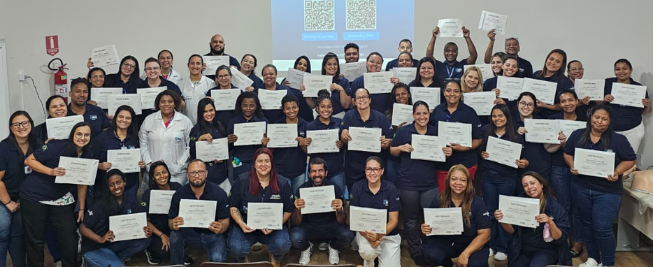 103ª turma do Curso de Suporte Básico à Vida em Emergência (SBVE) no Hospital Municipal Rocha Faria