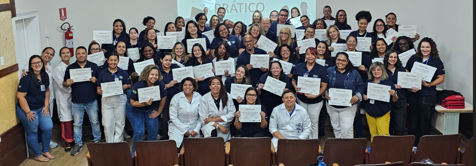 106ª turma do Curso de Suporte Básico à Vida em Emergência (SBVE) no Hospital Municipal Rocha Faria