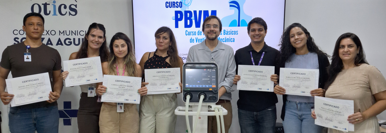 10ª Turma de 2025 do Curso de Princípios Básicos de Ventilação Mecânica (PBVM) no OTICS-Rio Souza Aguiar