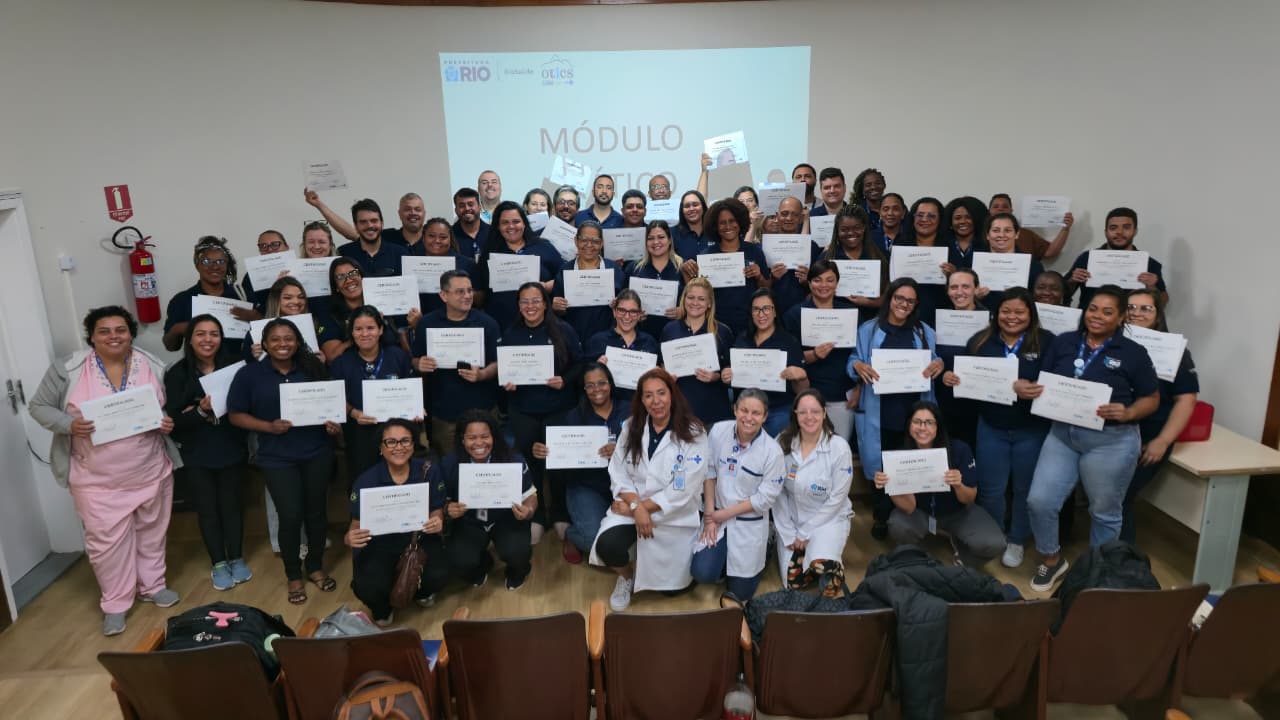 104ª turma do Curso de Suporte Básico à Vida em Emergência (SBVE) no Hospital Municipal Rocha Faria