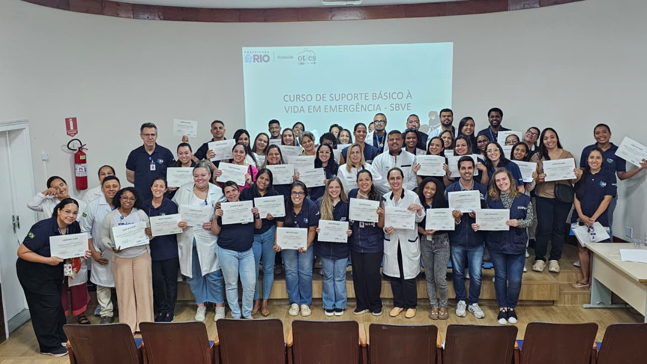 107ª turma do Curso de Suporte Básico à Vida em Emergência (SBVE) no Hospital Municipal Rocha Faria