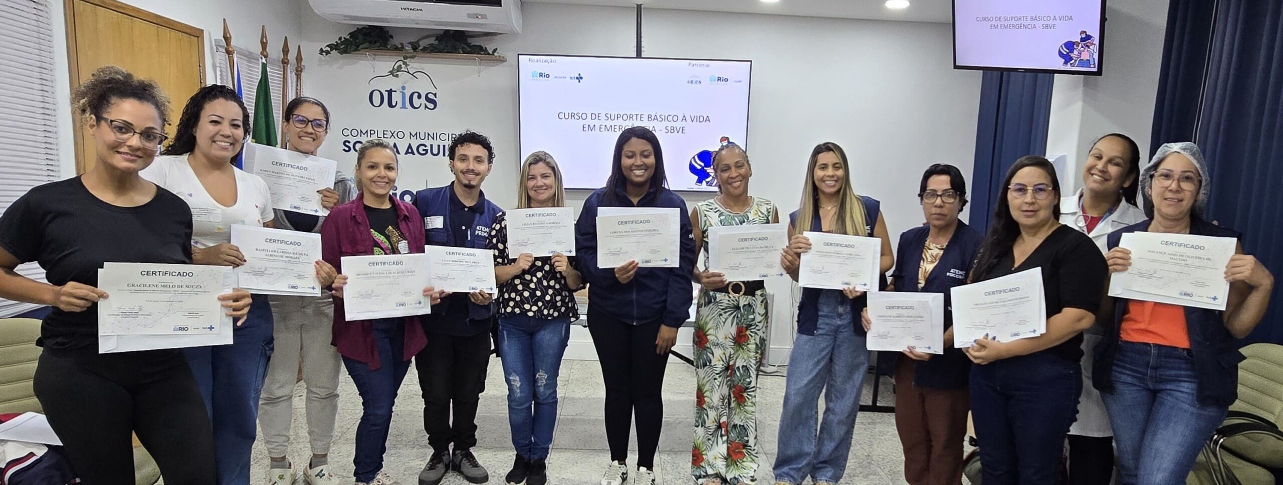 121ª turma do Curso de Suporte Básico à Vida em Emergência (SBVE) no Hospital Municipal Souza Aguiar