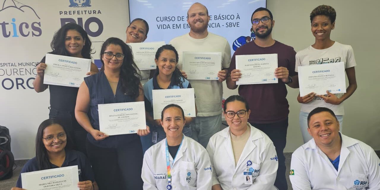 7ª turma do Curso de Suporte Básico à Vida em Emergência (SBVE) na OTICS Lourenço Jorge