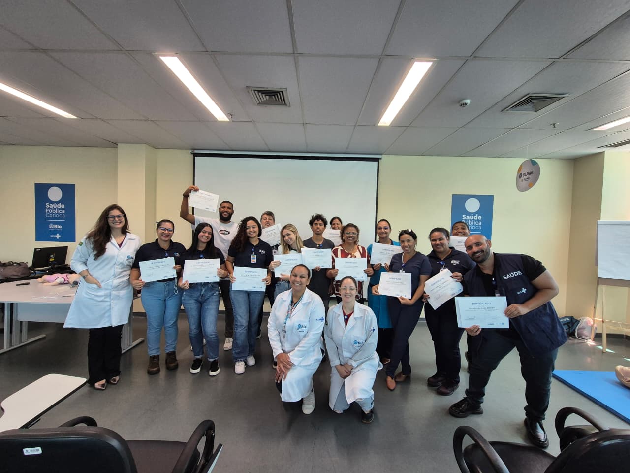 14ª turma do Curso de Suporte Básico à Vida em Emergência (SBVE) na OTICS Evandro Freire.