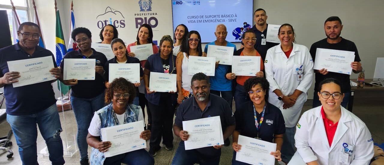 22ª turma do Curso de Suporte Básico à Vida em Emergência (SBVE) na OTICS Lourenço Jorge