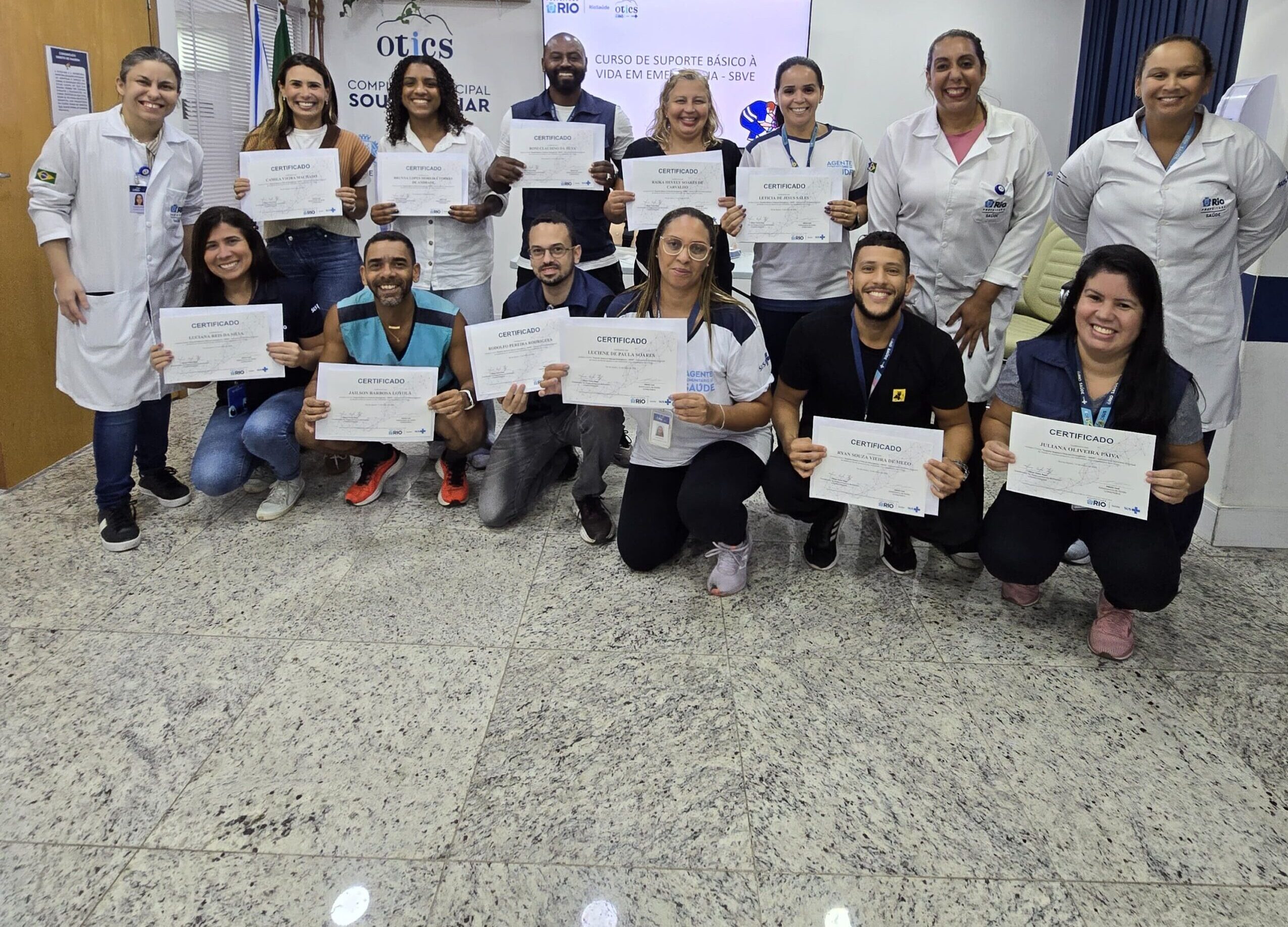 34ª Turma do Curso de Suporte Básico à Vida em Emergência (SBVE) na OTICS SOUZA AGUIAR