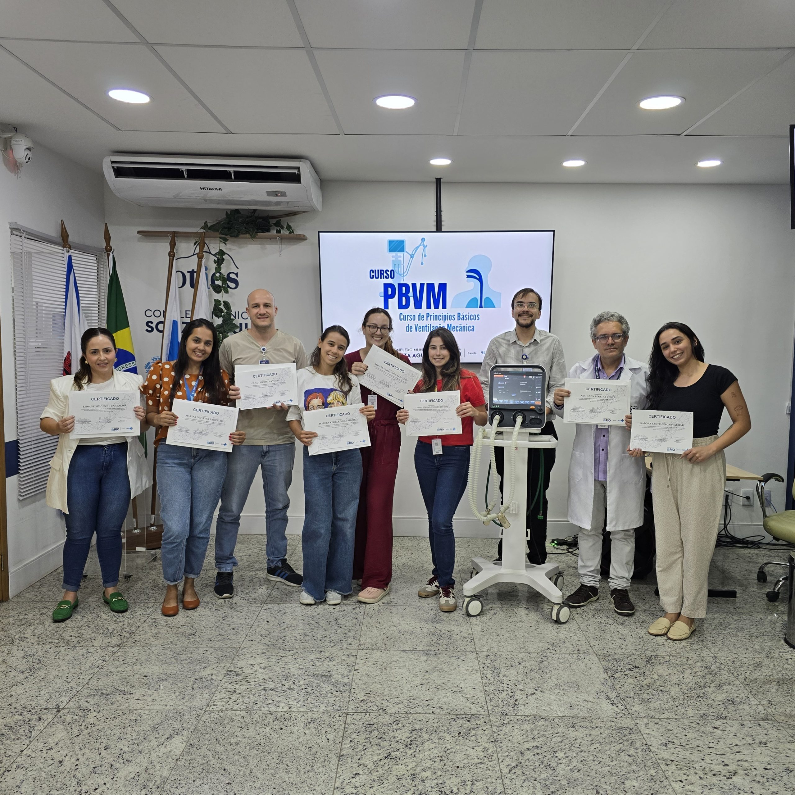3ª Turma de 2026 do Curso de Princípios Básicos de Ventilação Mecânica (PBVM) no OTICS-Rio Souza Aguiar