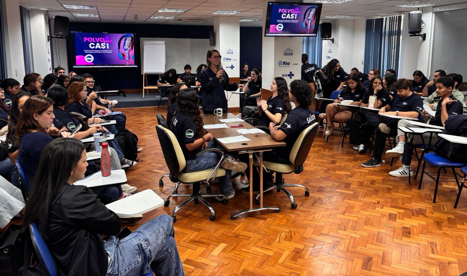 Aula PREFC – Gravação simulada de Polvocast com temática voltada à Saúde Pública.
