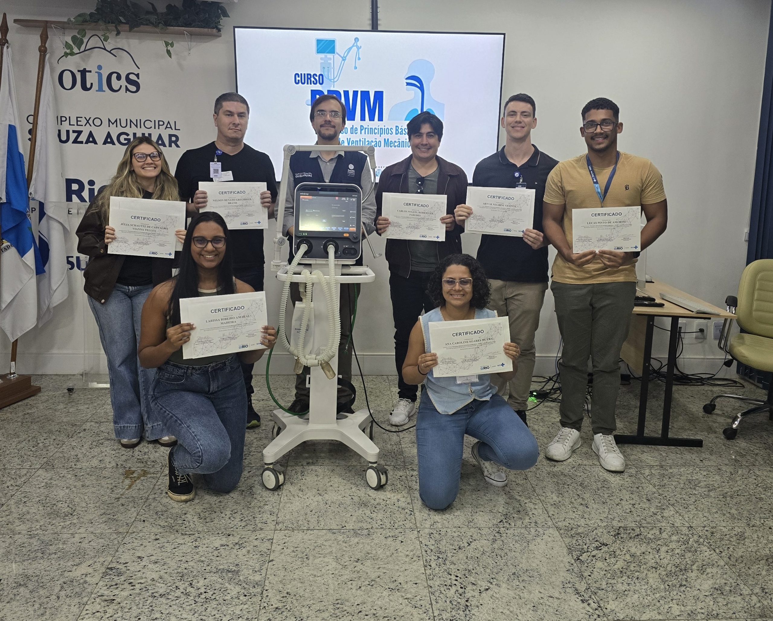 5ª Turma de 2026 do Curso de Princípios Básicos de Ventilação Mecânica (PBVM) no OTICS-Rio Souza Aguiar
