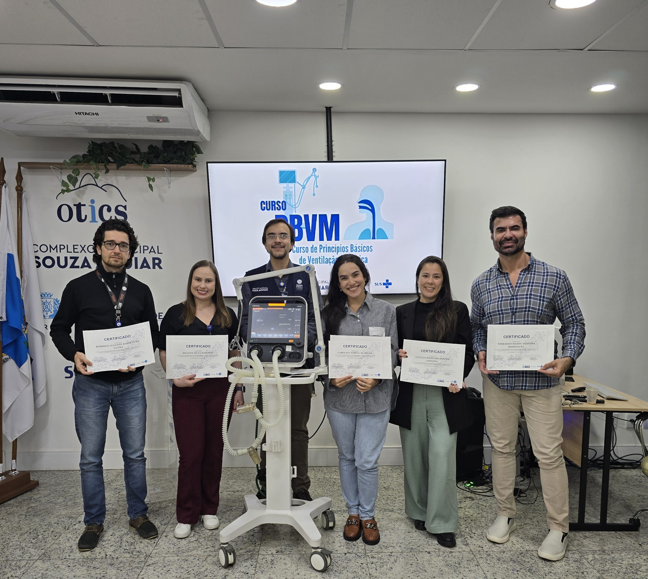 6ª Turma de 2026 do Curso de Princípios Básicos de Ventilação Mecânica (PBVM) aconteceu na OTICS-Rio Souza Aguiar